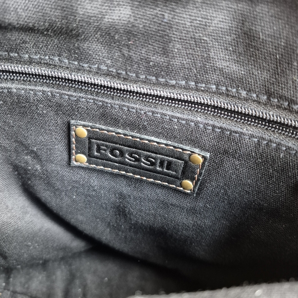 Vintage Fossil Small Black Soft Genuine Leather Mini Backpack Purse 10\